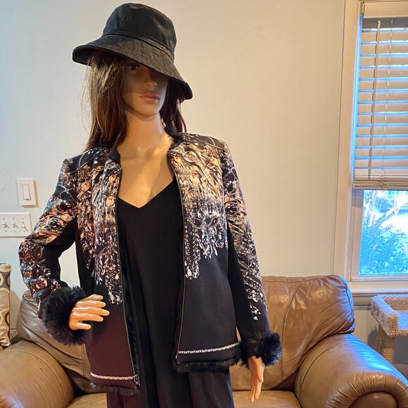 Clover Canyon Reversible Chandelier Faux Fur Jacket Size S STUNNING! - Picture 3 of 9